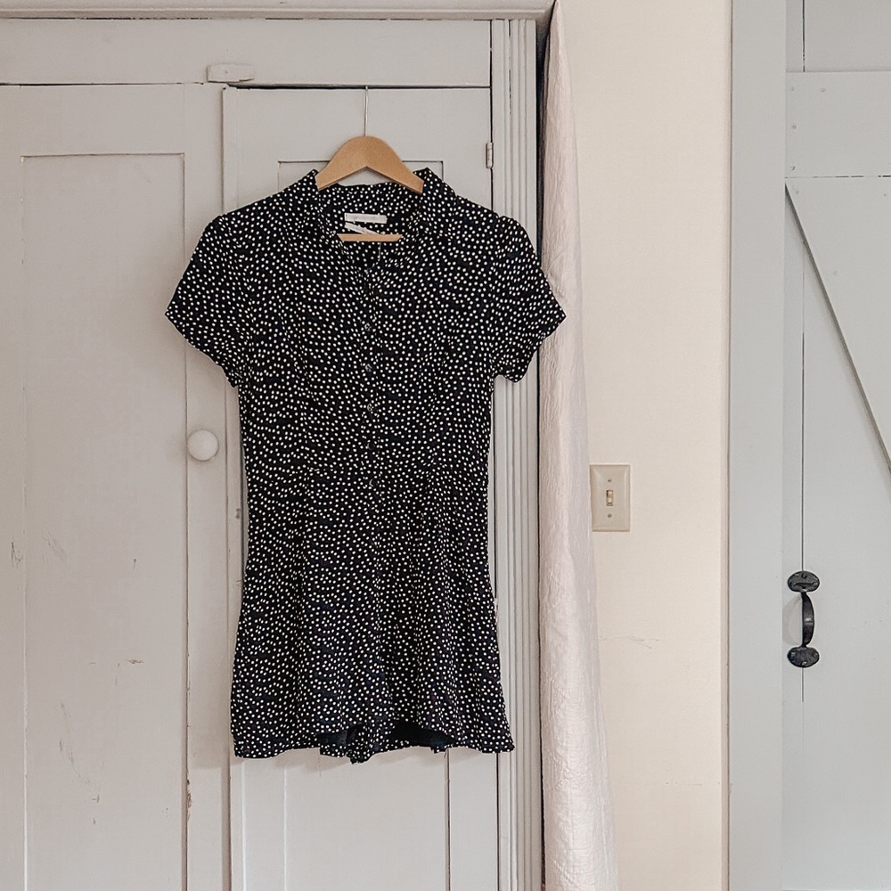 Urban Outfitters Black and White Dot Romper Size 2